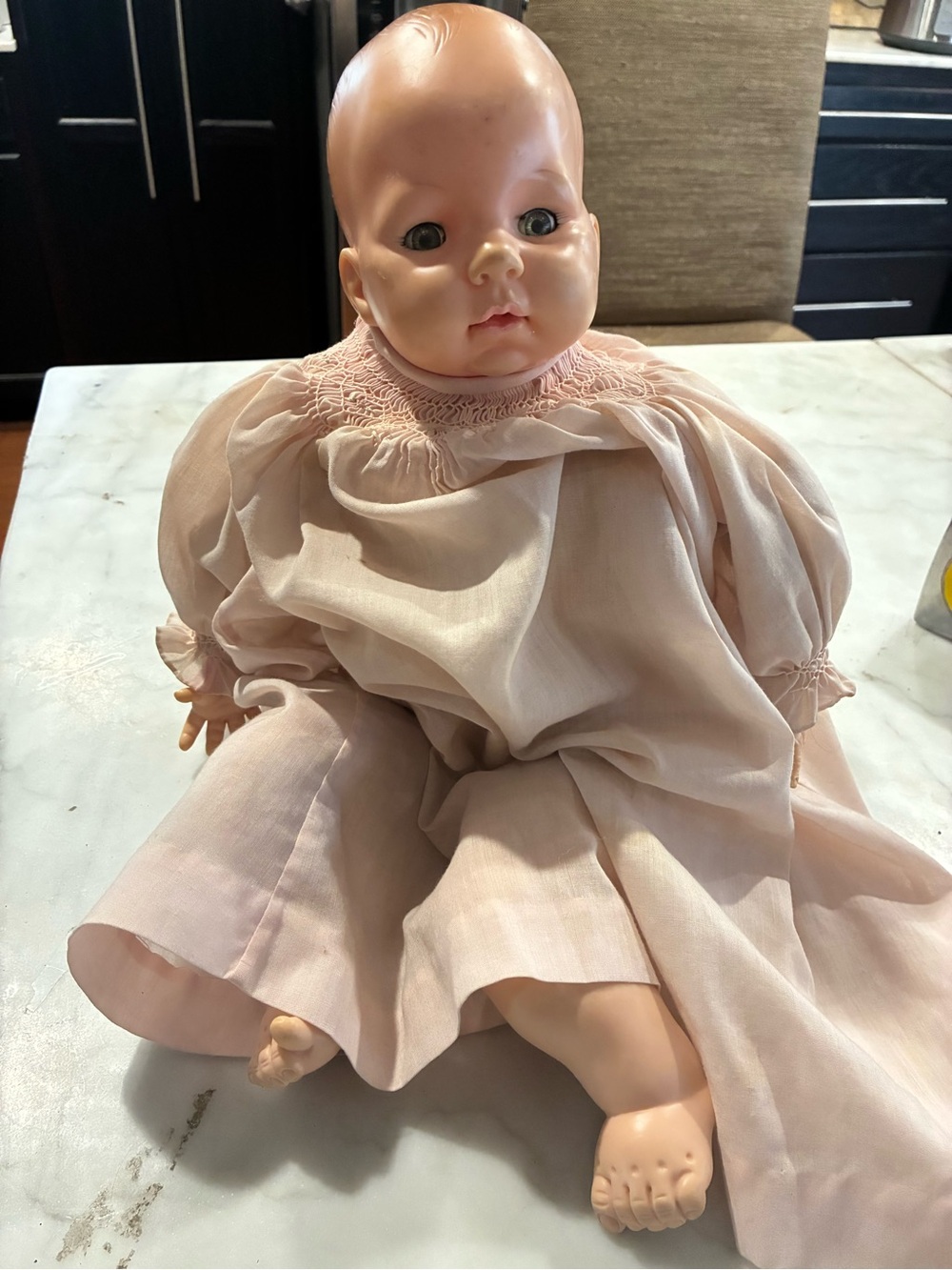 Madame Alexander 18” Baby Doll Sleepy Eyes Vintage 1966 Swiss Dress
